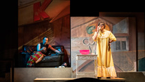 Students performing in UWF Theatres production of Dearly Departed