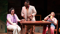 Students performing in UWF Theatres production of Dearly Departed