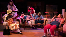 Students performing in UWF Theatres production of Dearly Departed