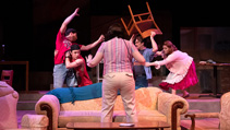 Students performing in UWF Theatres production of Dearly Departed