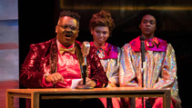 Students performing in UWF Theatres production of Dearly Departed