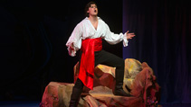 A student performing in UWF Theatres production of The Little Mermaid