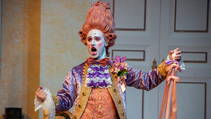 A student performing in UWF Theatres production of The School for Scandal