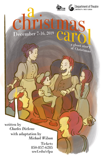 Poster for A Christmas Carol by UWF Theatre