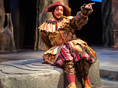A student performing in UWF Theatres production of Othello