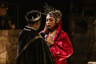 Students performing in UWF Theatres production of Macbeth