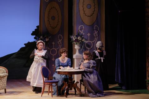 Students performing in the UWF production of Emma