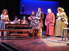 Students performing in UWF Theatres production of A Christmas Carol