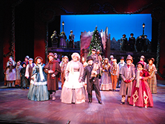 Students performing in UWF Theatres production of A Christmas Carol