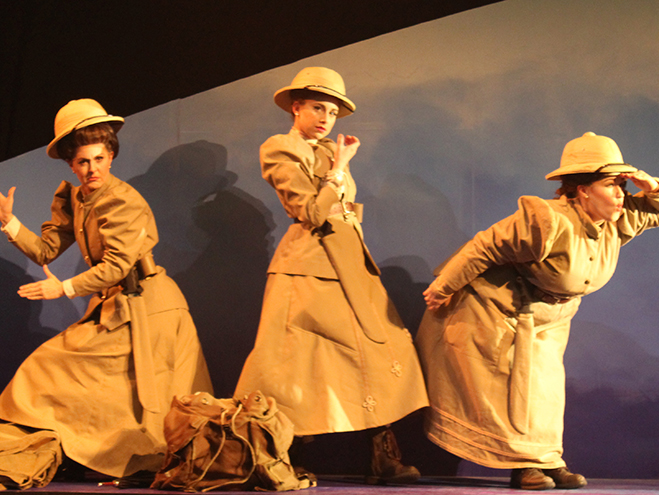 Students performing in UWF Theatres production of On the Verge