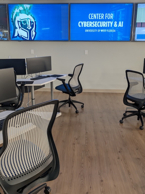 eSOC classroom at the Center for Cybersecurity and AI