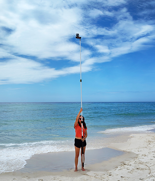 Taylor Smith on the beach using low altitude imagery
