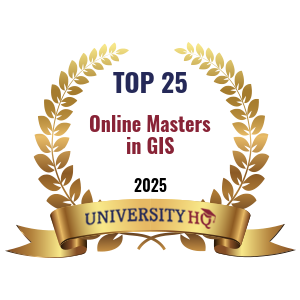 badge for top 25 GIS programs online