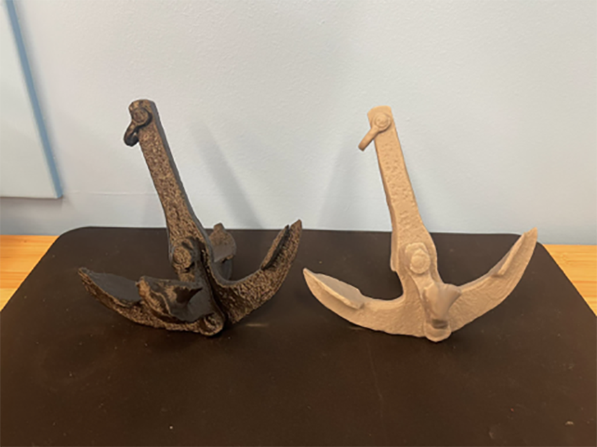 3D printed replicas of the anchor from the USS Monitor