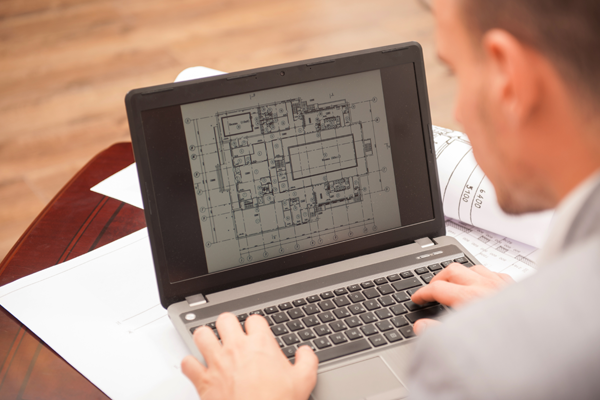AutoCAD drawing on computer