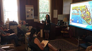 dr. sorna khakzad presenting at the governor martin house