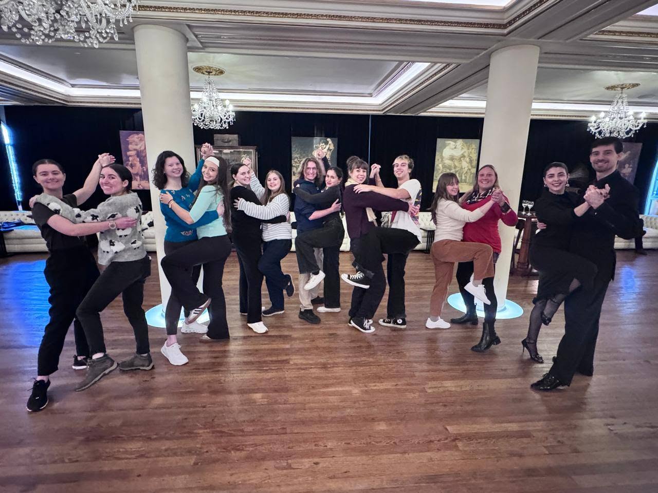 UWF Students participate in a traditional tango dance lesson while studying abroad.