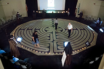 Participants walk the Labyrinth