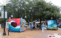 UWF students take part in Cubed Mural Exhibition in Downtown Pensacola.