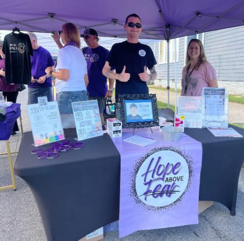 Dylan Kariher and Dr. Bre Garrett at Hope Above Fear event