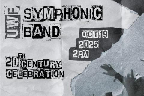 Grey and Black Poster promoting UWF Symphonic Band