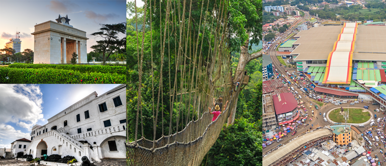 Different locations in Ghana