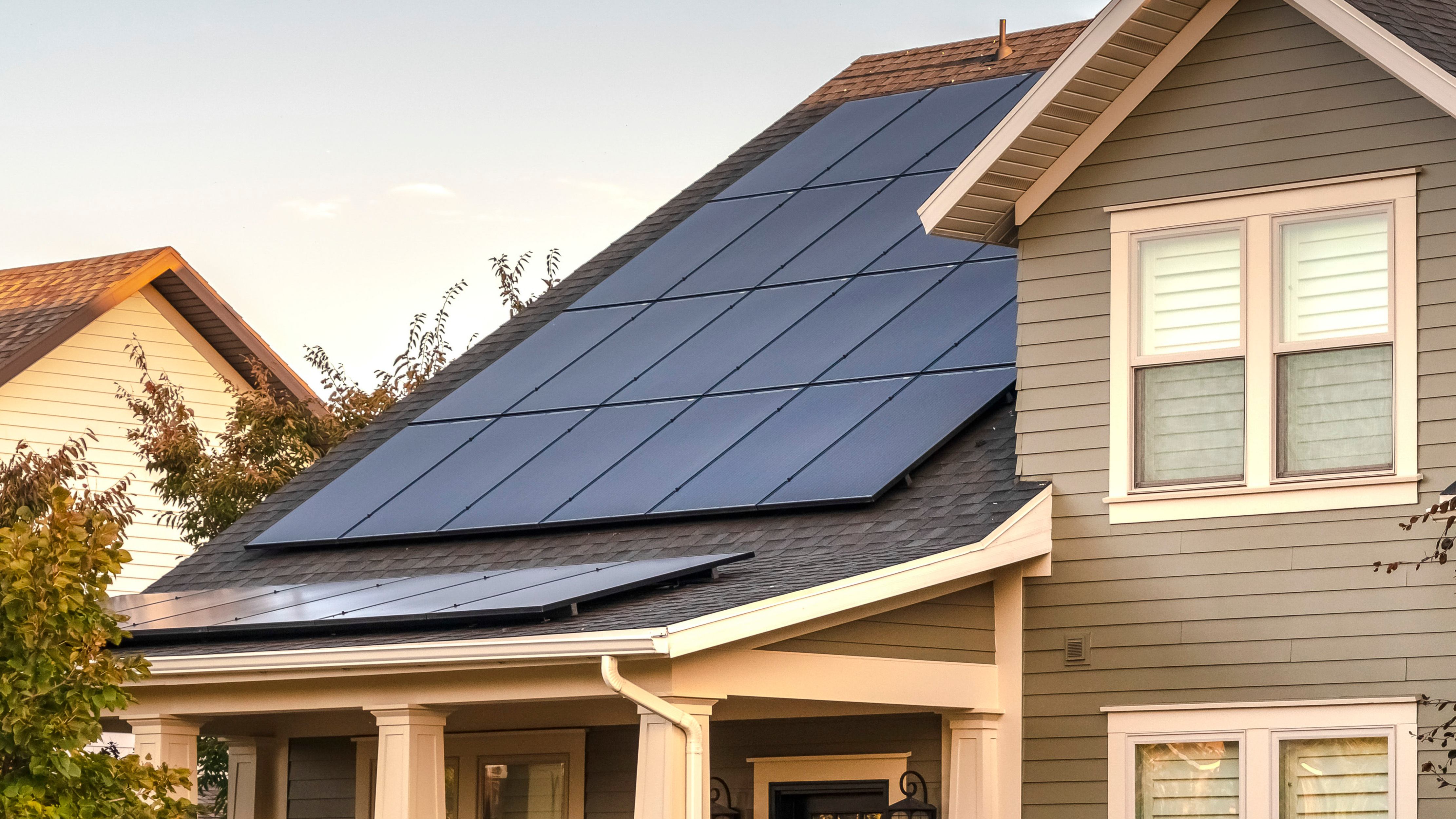 solar panels on a house