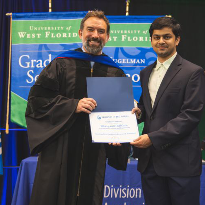 student receiving an award