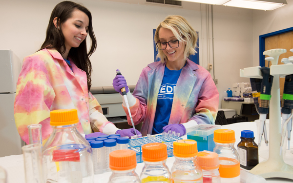 Marine Biology Lab with two students