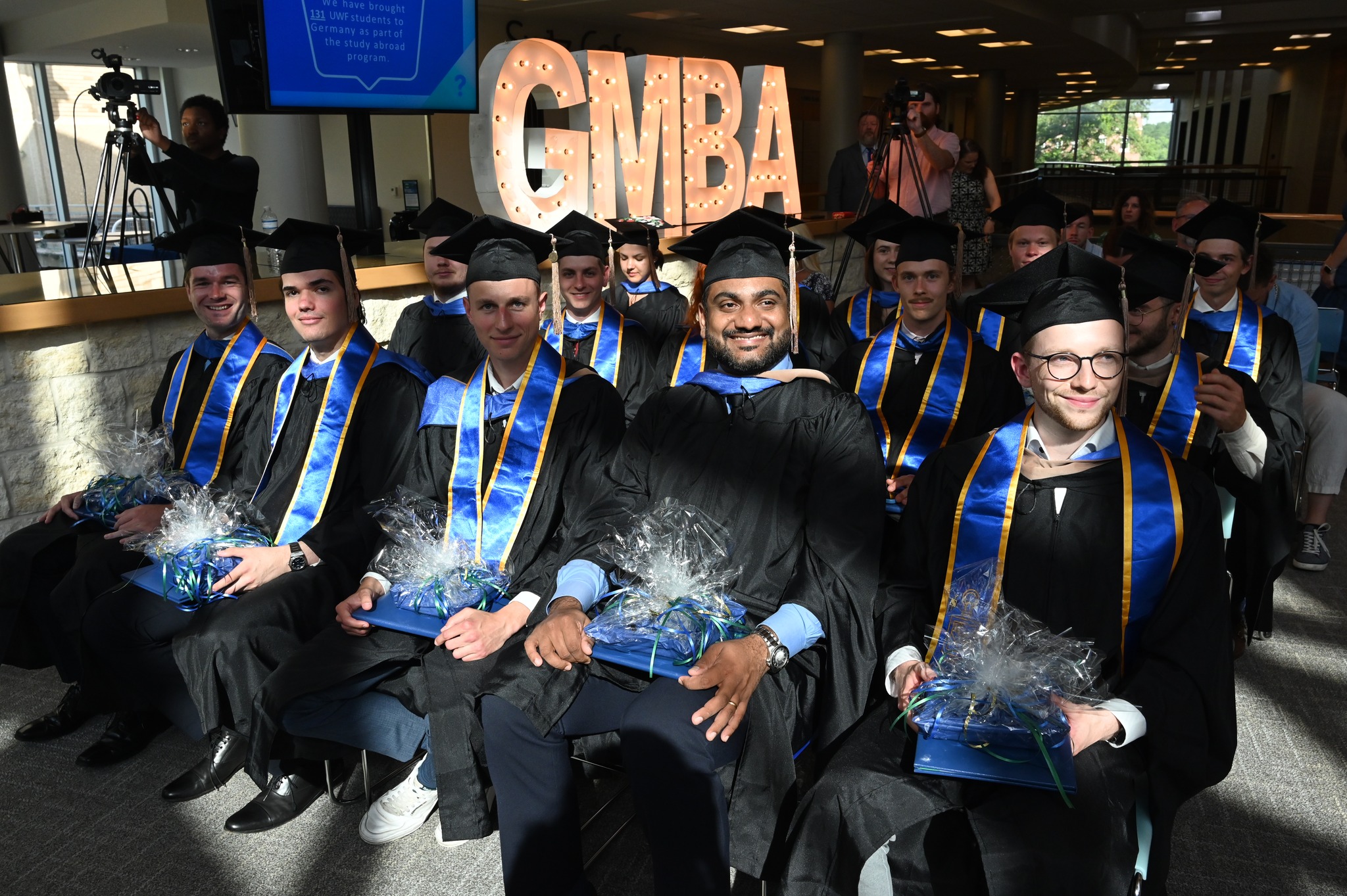 Group shot of Germany MBA students at their graduation ceremony