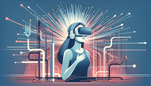 Woman wearing VR headset