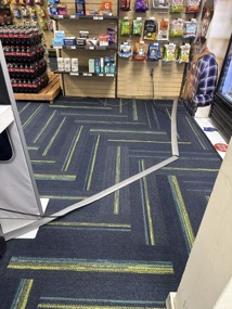 Cords across walkways