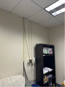Cords coming through ceiling