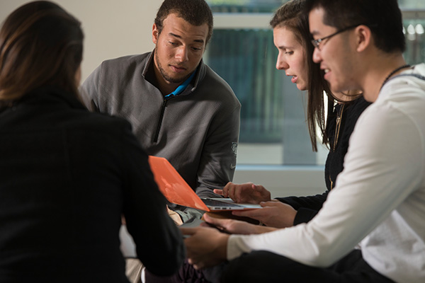 Students working on a group project