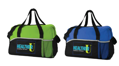 two healthier u branded gym bags