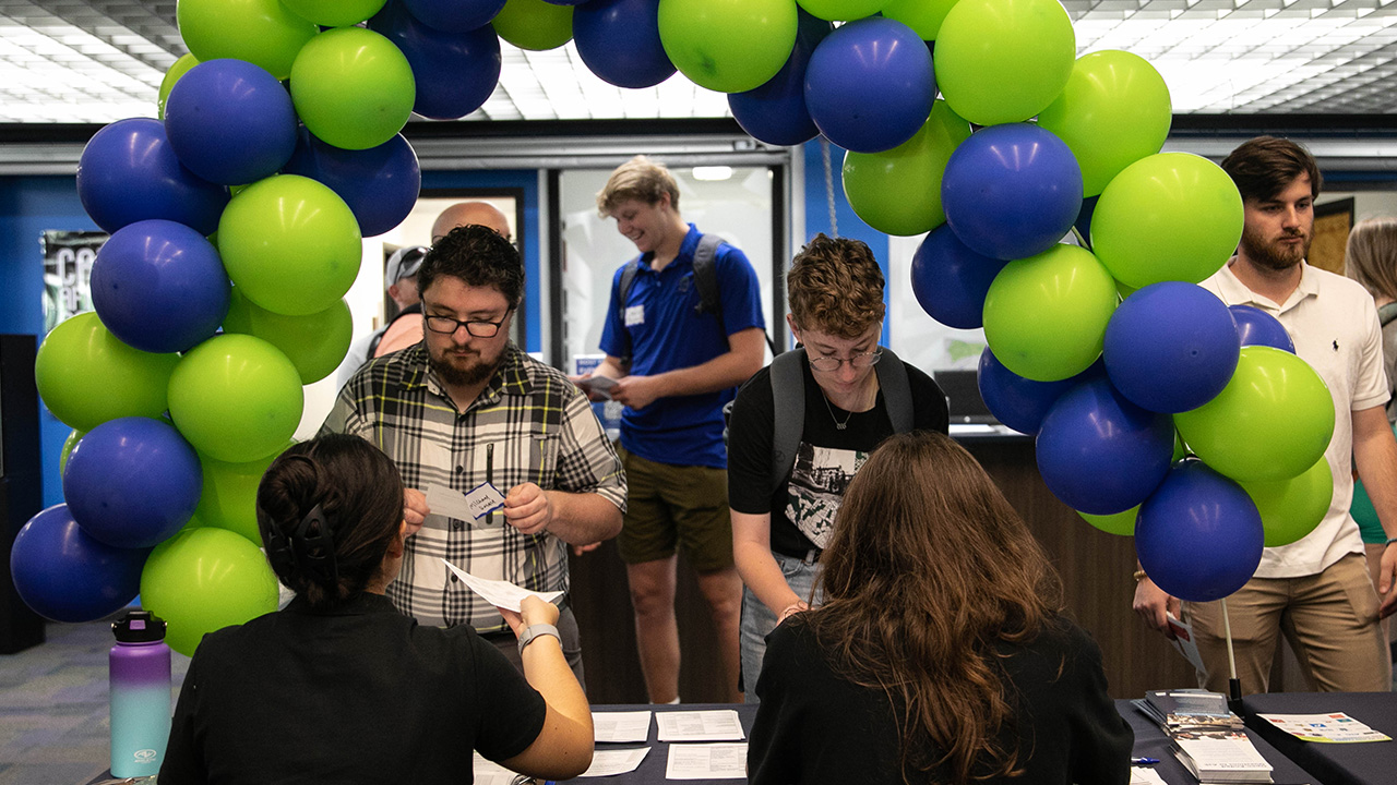 Students signing in to Career Week events