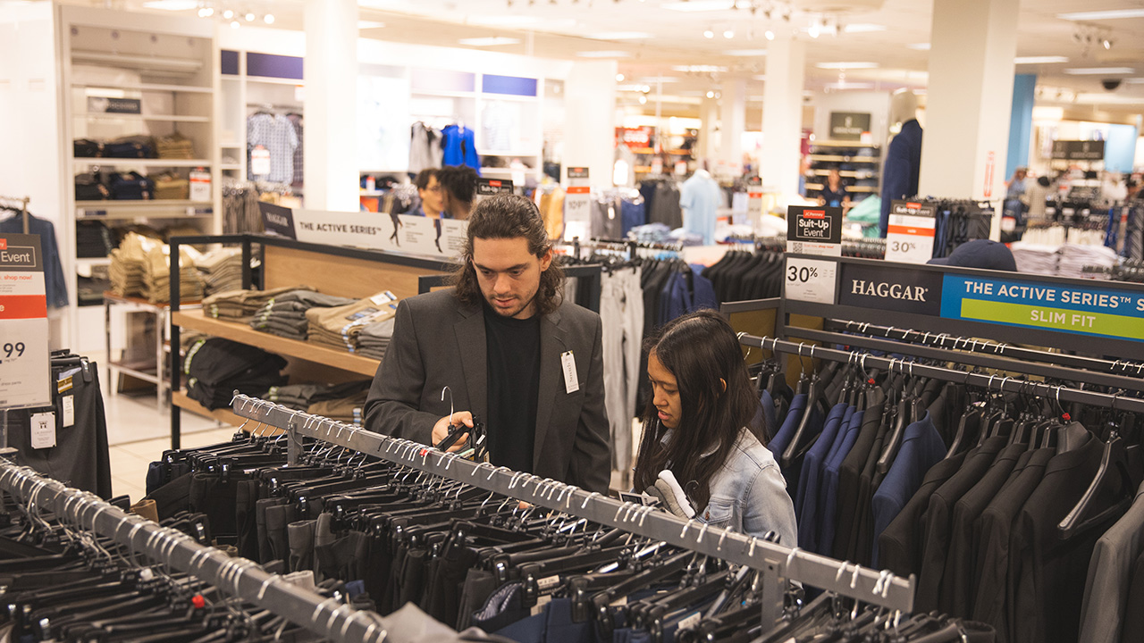 Argos shopping for business attire during Suit Up!