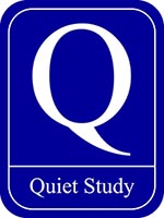 Quiet Study floor sign.