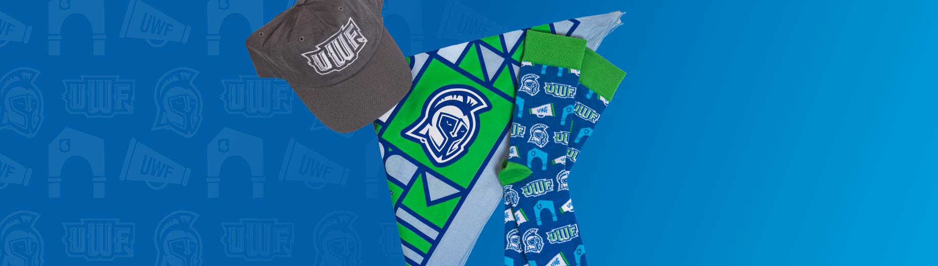 The 2026 day of giving swag items are arranged on a blue background.