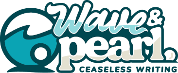 Wave and Pearl Ceaseless Writing Logo