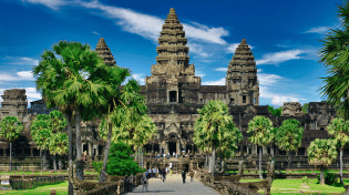 Entrance of Angkor Wat in Cambodia