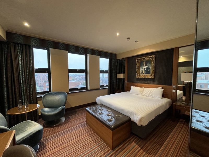 One of the rooms that travelers stayed in during the UK trip