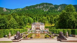 Landscape of Linderhof Palace in Bavaria Germany