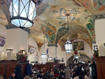 An indoor biergarten in Germany