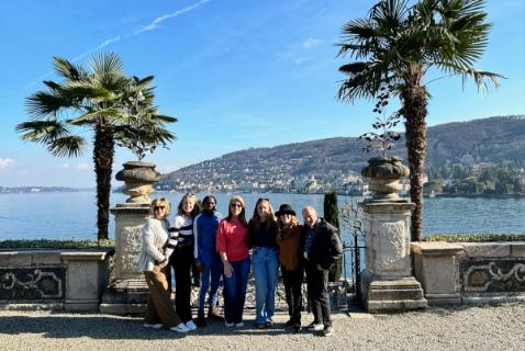 The group in front of palm trees from Northern Italy and Its Lakes