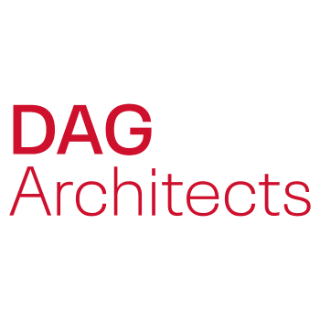 DAG Architects Logo with red type font