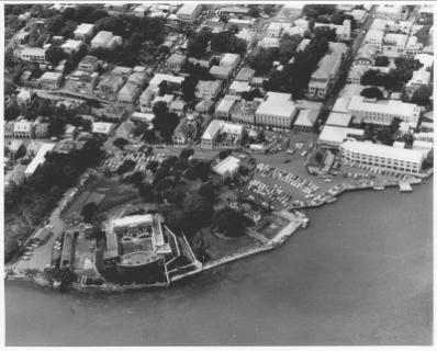 Aerial view of Christiansted National Historic Site