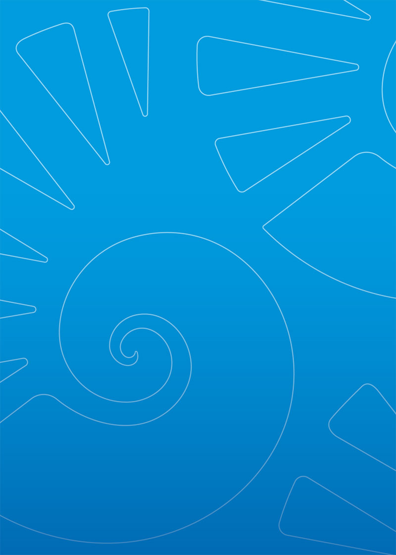 Blue background with nautilus shell outlines