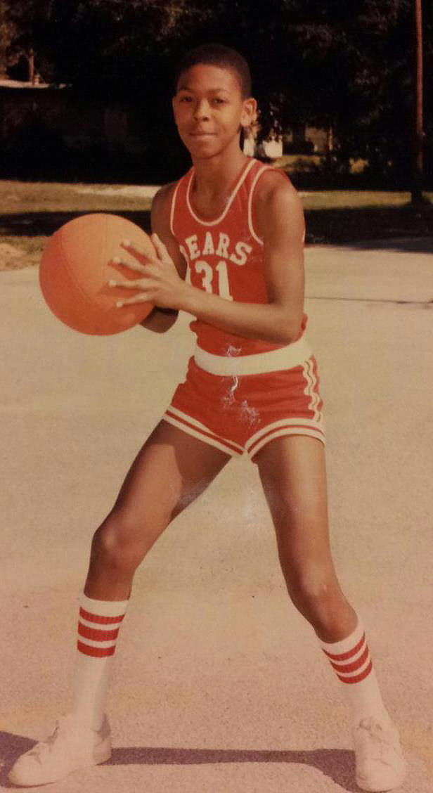 Photo of Harrison Peters as a young basketball player