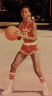 Photo of Harrison Peters as a young basketball player